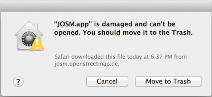 OS X "gatekeeper" results in this very misleading error dialog